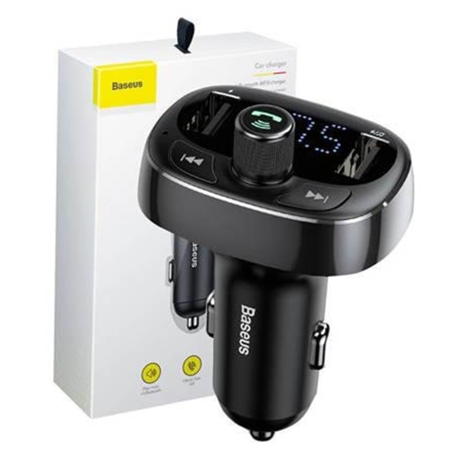 Mobile - Adapters & Chargers - Baseus Transmitter FM  T-typed S-09 Bluetooth (black) - CCMT000301
