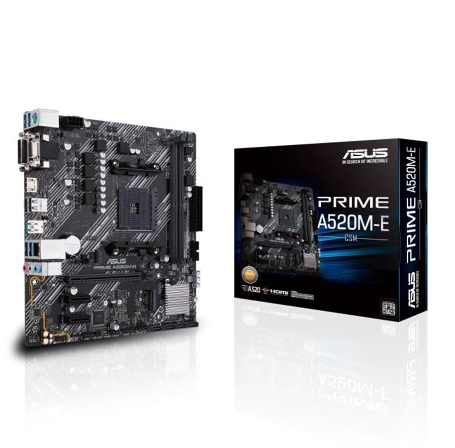 Moderkort - ASUS PRIME A520M-E/CSM Moderkort - AMD A520 - AMD AM4 socket - DDR4 RAM - Micro-ATX - 90MB1510-M0EAYC