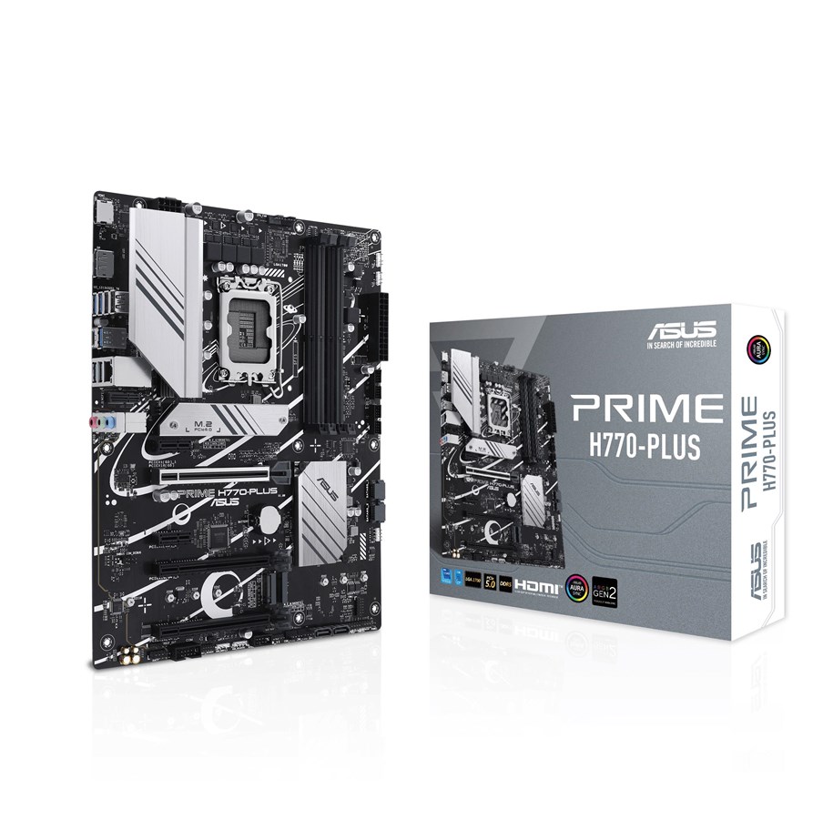 Moderkort - ASUS PRIME H770-PLUS Moderkort - Intel H770 - Intel LGA1700 socket - DDR5 RAM - ATX - 90MB1EE0-M0EAY0