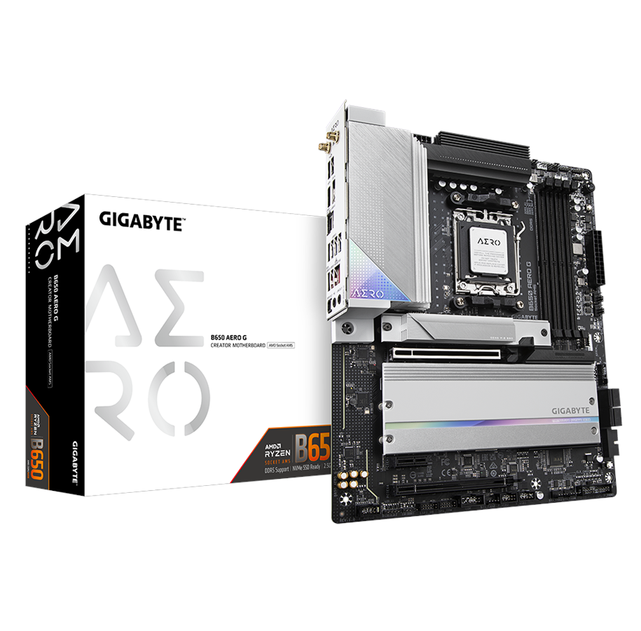 Moderkort - GIGABYTE B650 AERO G Moderkort - AMD B650 - AMD AM5 socket - DDR5 RAM - ATX - B650 AERO G