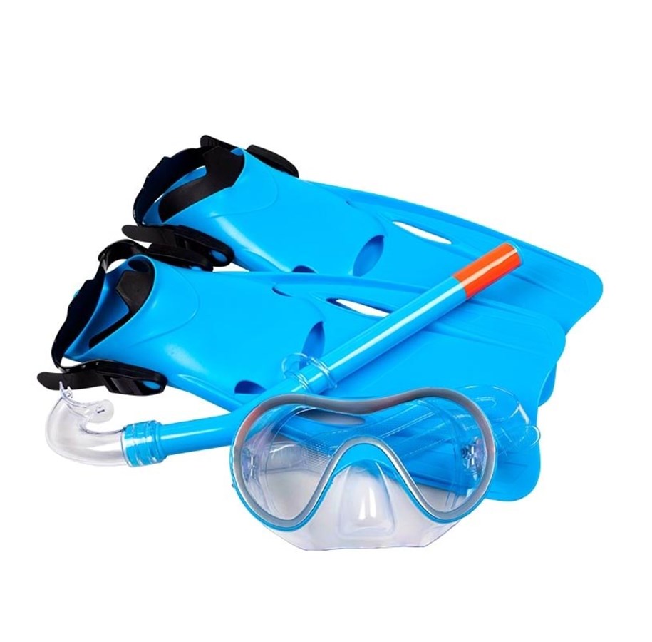 Vattenlek - ASG Snorkel Set Junior Blue M - ASG3004BLUEM