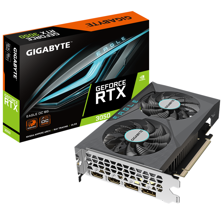 Grafikkort - GIGABYTE GeForce RTX 3050 EAGLE OC - 6GB GDDR6 RAM - Grafikkort - GV-N3050EAGLE OC-6GD