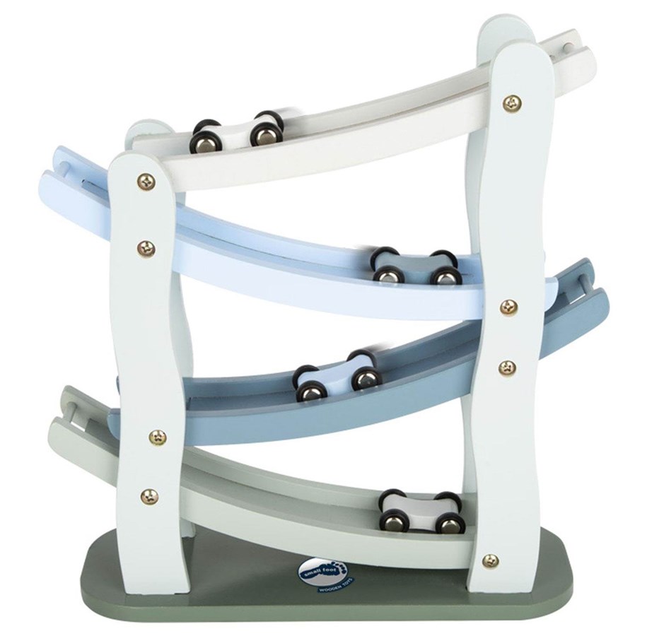 Babyleksaker - Small Foot - Wooden Autobahn Blue with 4 Cars - 11651