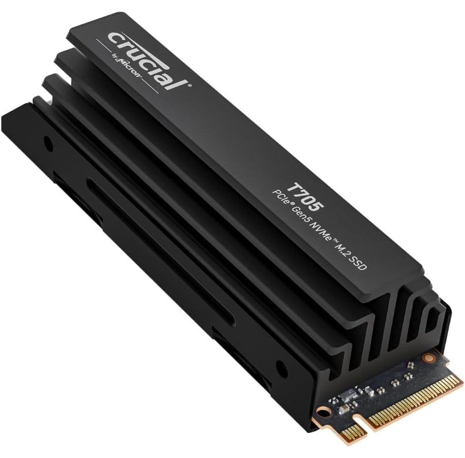 SSD - Crucial T705 SSD - 1TB - Med värmespridare - Svart - M.2 2280 - PCIe 5.0 - CT1000T705SSD5