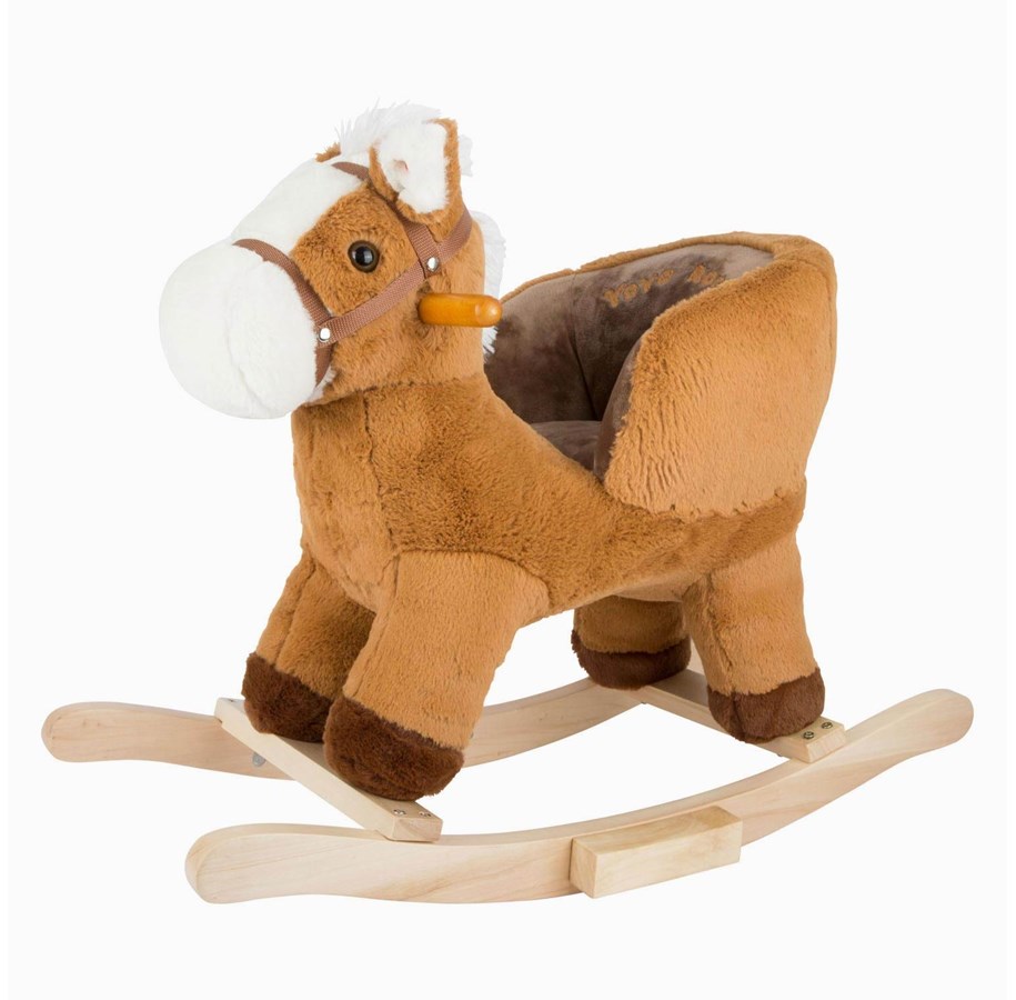 Babyleksaker - Small Foot - Wooden Rocking Horse Brown with Seat and Sound - 10616