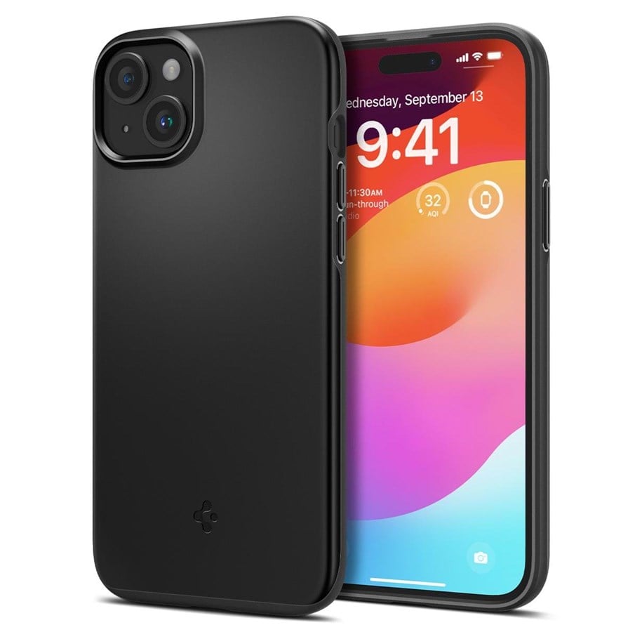 Mobile - Covers & Cases - Spigen Thin Fit - black - iPhone 15 Plus - ACS06639