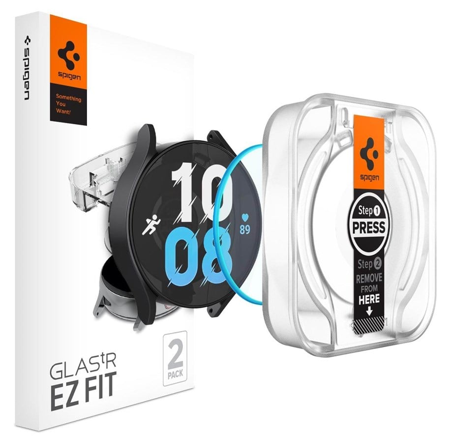 Mobiltelefontillbehör-Skyddsfilm - Spigen Glass tR EZ Fit 2 Pack - Samsung Galaxy Watch6 40mm - AGL06522