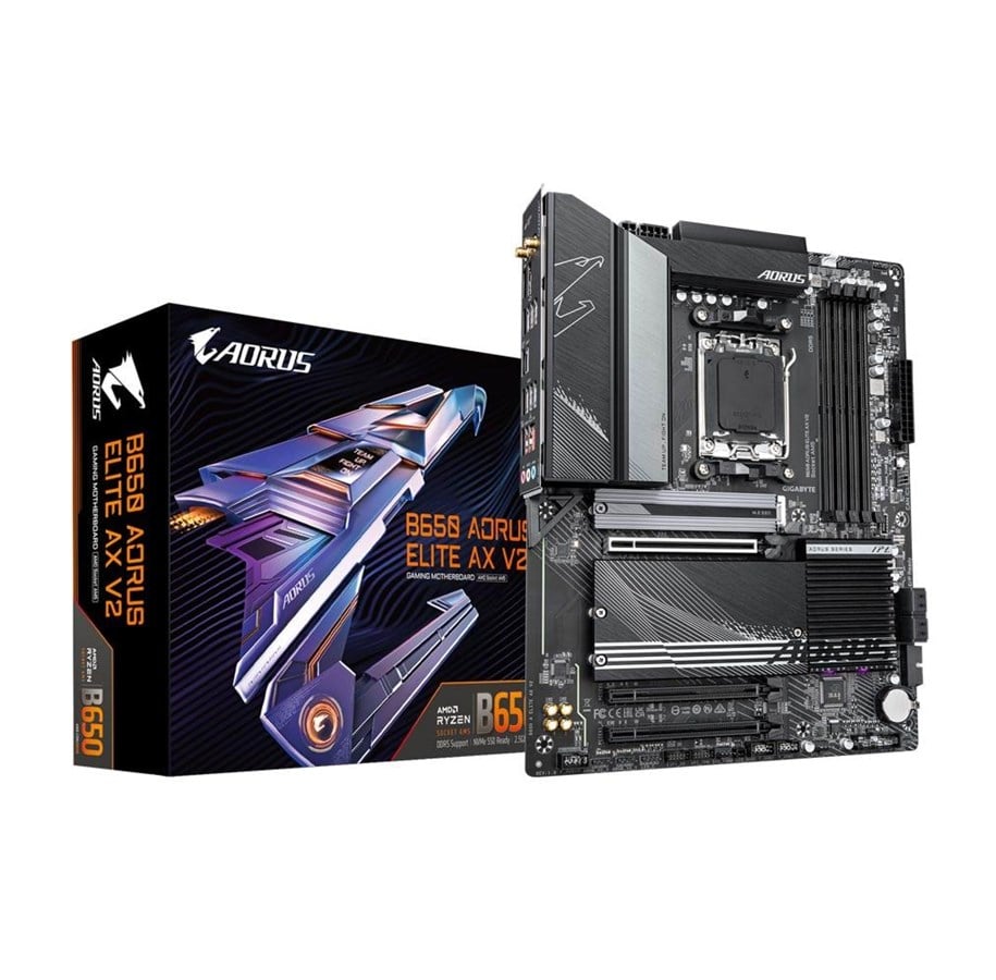Moderkort - GIGABYTE B650 AORUS ELITE AX V2 Moderkort - AMD B650 - AMD AM5 - DDR5 RAM - ATX - B650 A ELITE AX V2