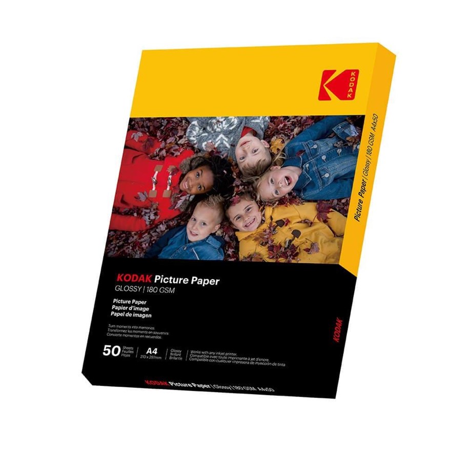 Fotogalleri och arkivering - KODAK 21x29.7cm Glossy Photo Paper 180/m² 50 Sheets - 9891264