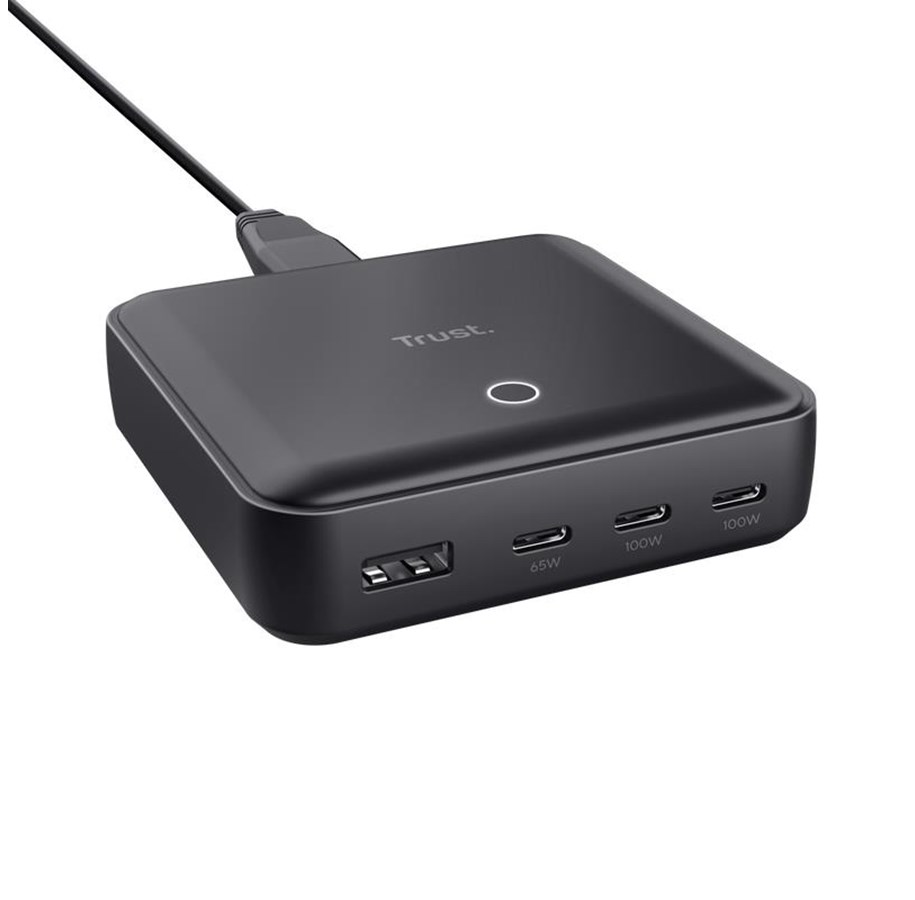 Mobile - Adapters & Chargers - Trust Maxo 100W 4-port USB Desktop Charger - Black - 25242