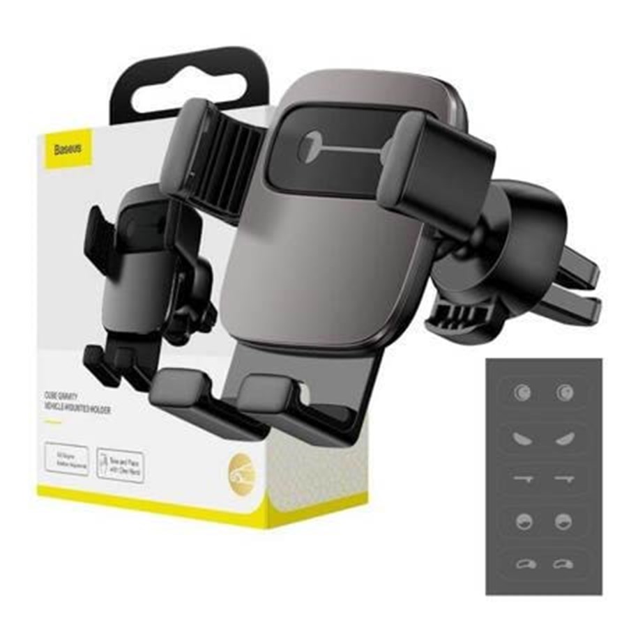 Andra mobiltillbehör - Baseus Cube Gravitational car holder on ventilation grid (Black) - SUYL-FK01