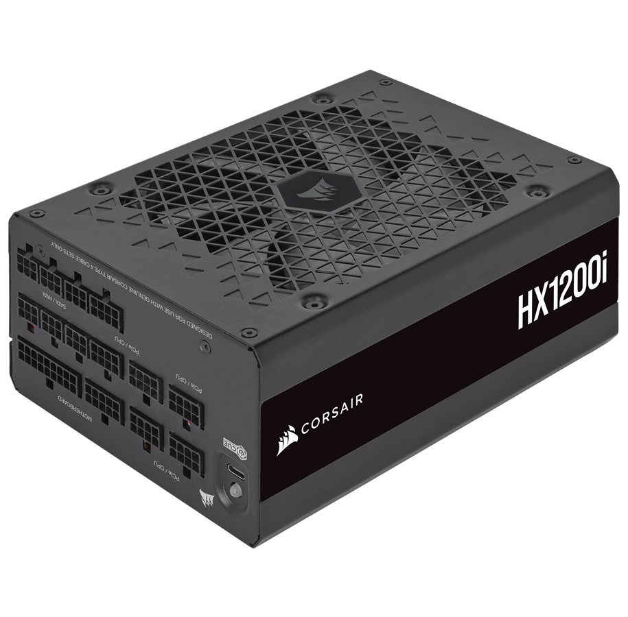 Strömförsörjning - Corsair HX1200i Strömförsörjning - 1200 Watt - 140 mm - ATX 3.1 - 80 Plus Platinum certificate - CP-9020281-EU