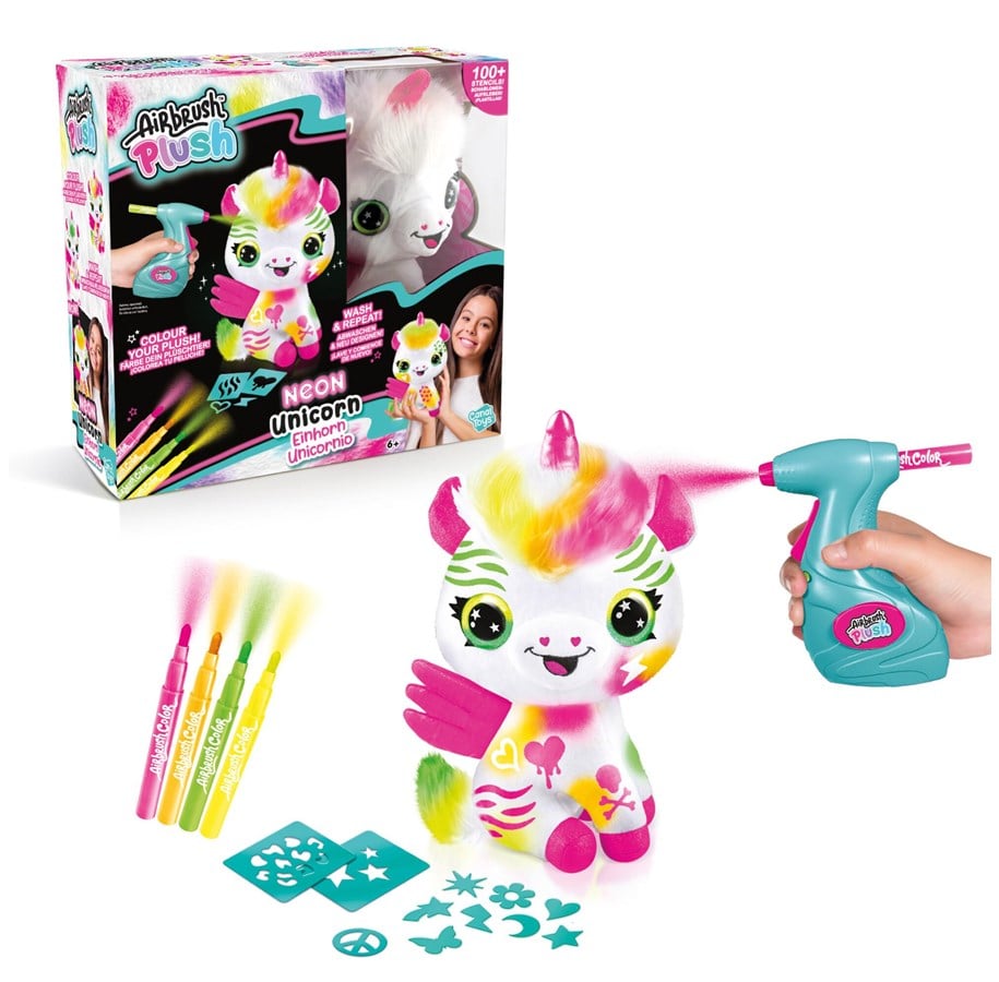 Figure - Airbrush Plush Neon Enhörning - 111024