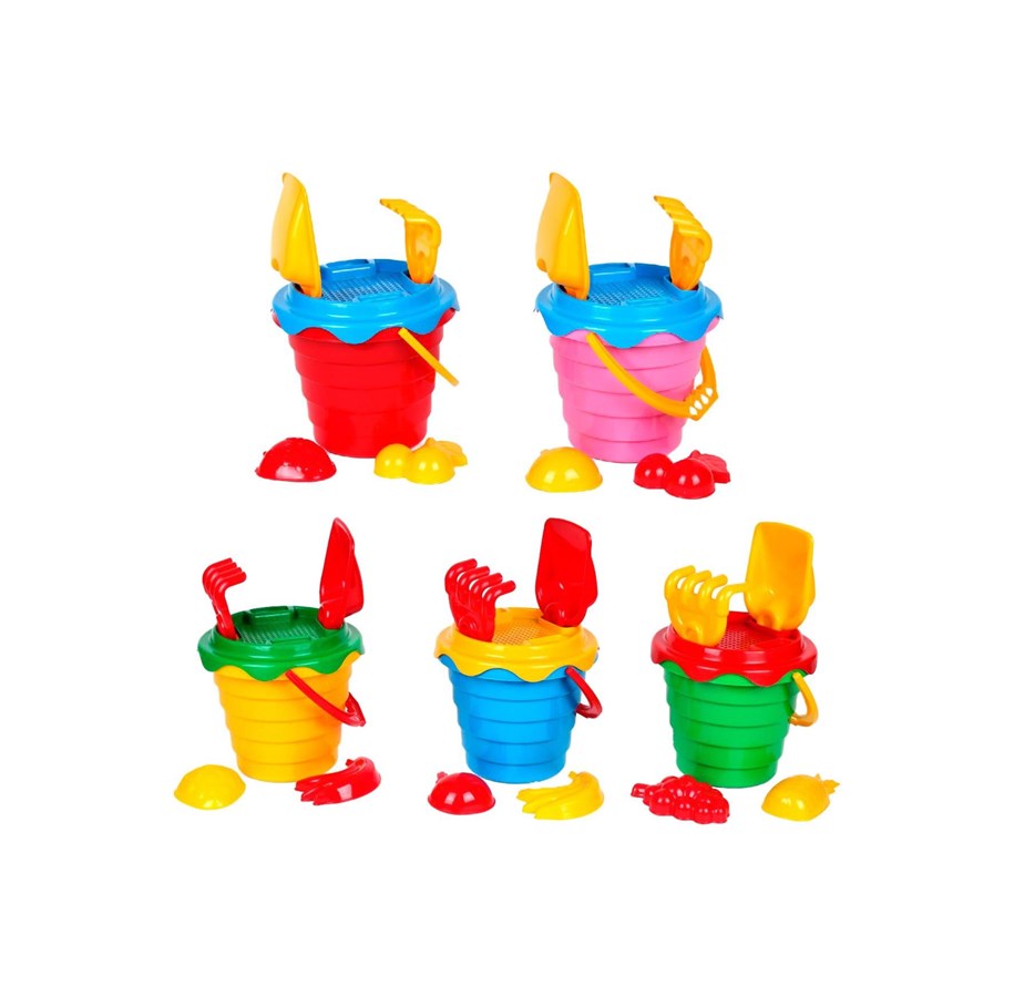 Vattenlek - Happy Summer Strandhink Set med 6 Delar 15,5x17x23 cm - 5 varianter - 303001