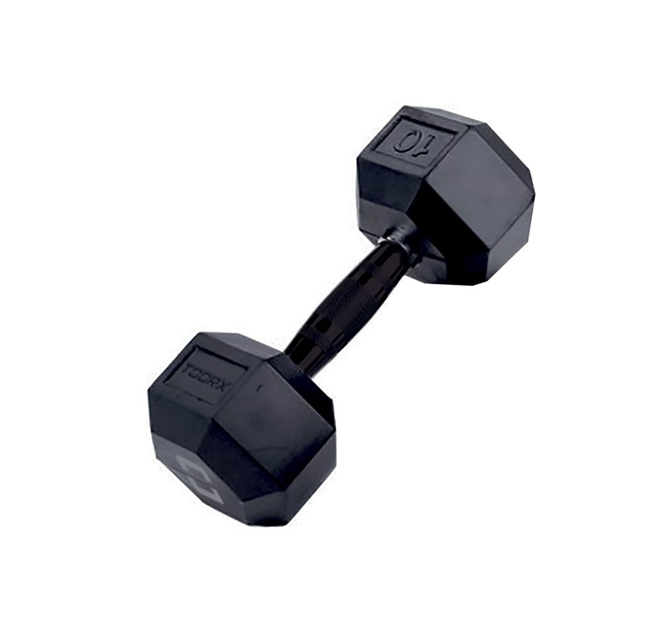 Sport & Fitness - Toorx Hexagon Rubber Dumbbell 4 Kg. - AMEG-4IONE SIZE