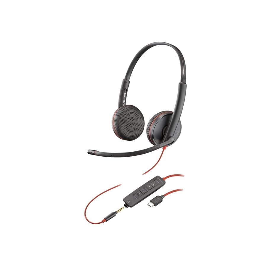 Hörlurar / Headset - Poly Blackwire C3225 | On Ear headset | Microphone | Active noisereduction - 80S04AA