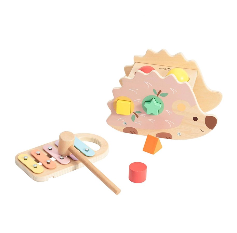 Babyleksaker - Classic World Wooden Hammer Bench Hedgehog 9 pcs. - 20137
