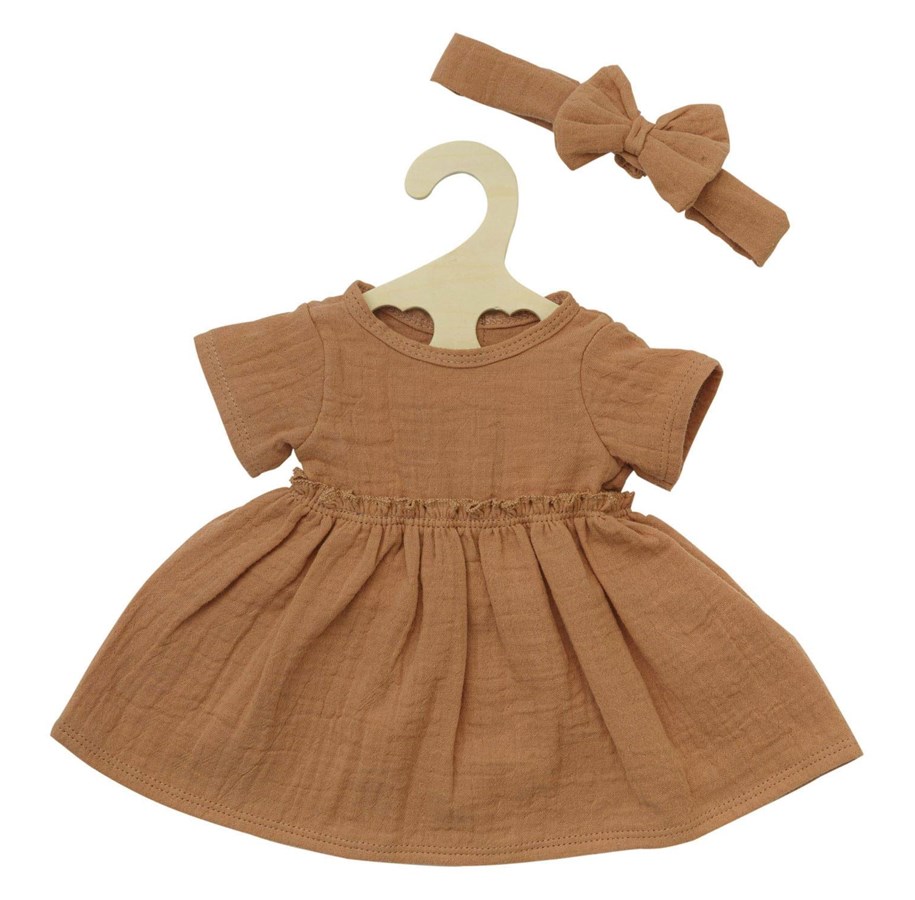 Dockor & Tillbehör - Heless Doll dress Brown with Ruffles 35-45 cm - 2425
