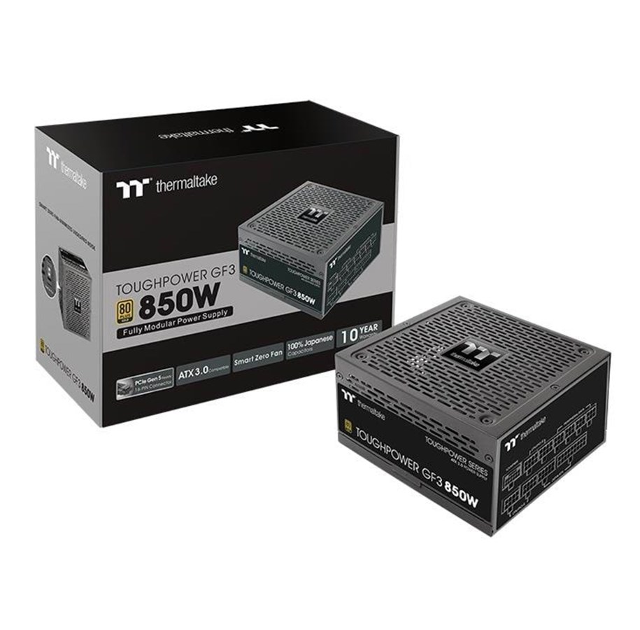 Strömförsörjning - Thermaltake Toughpower GF3 - TT Premium Edition Strömförsörjning - 850 Watt - 135 mm - ATX 3.0 - 80 Plus Gold certificate - PS-TPD-0850FNFAGE-4