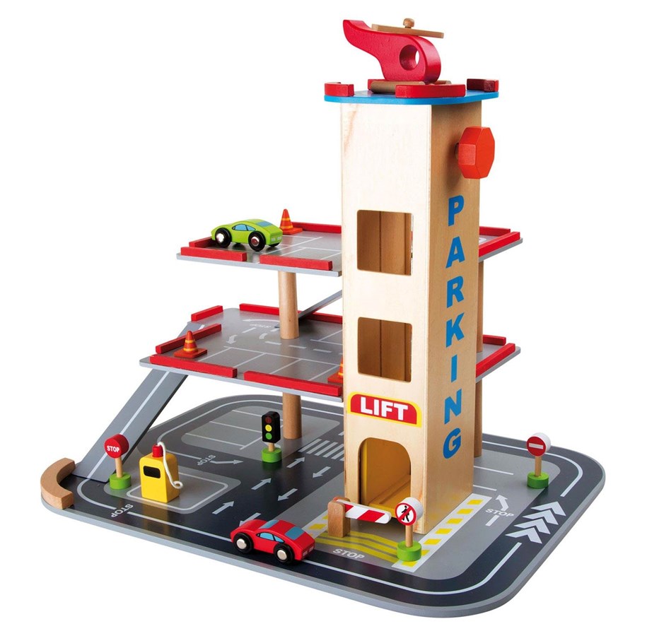Träleksaker - Small Foot - Wooden Parking Garage with Accessorie - 4777