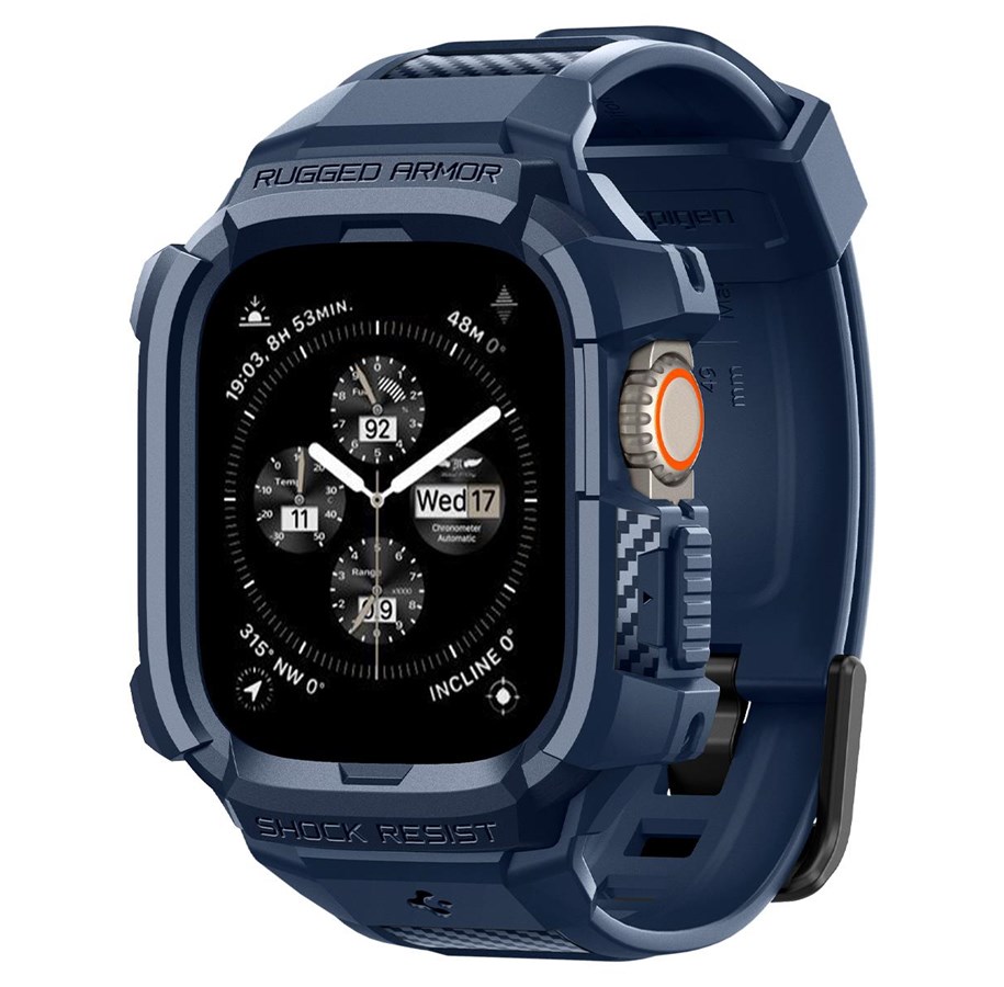 Smartwatch - Accessories - Spigen Rugged Armor Pro - navy blue - Apple Watch Ultra 3/2/1 49mm - ACS07389