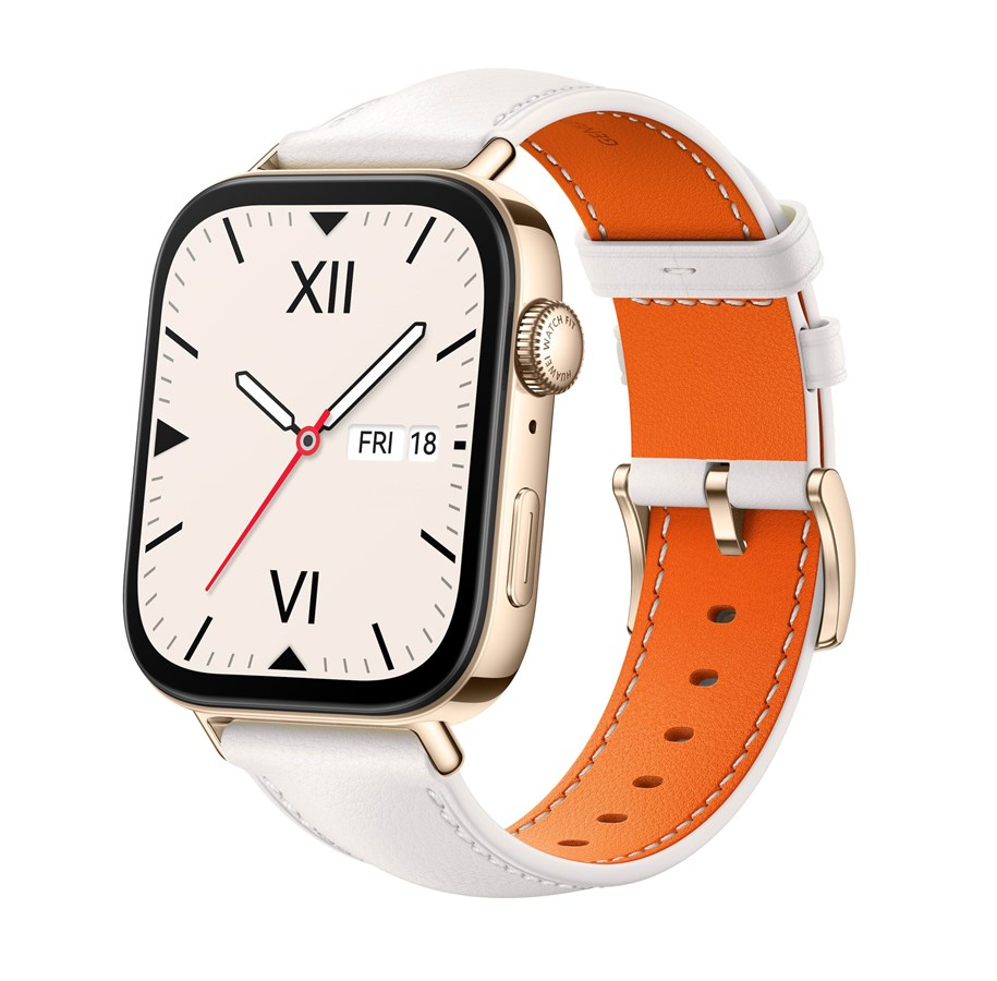 Pulsmätare & Stegräknare - Huawei Watch FIT 3 - Pearl White Leather *DEMO* - 55020CEH