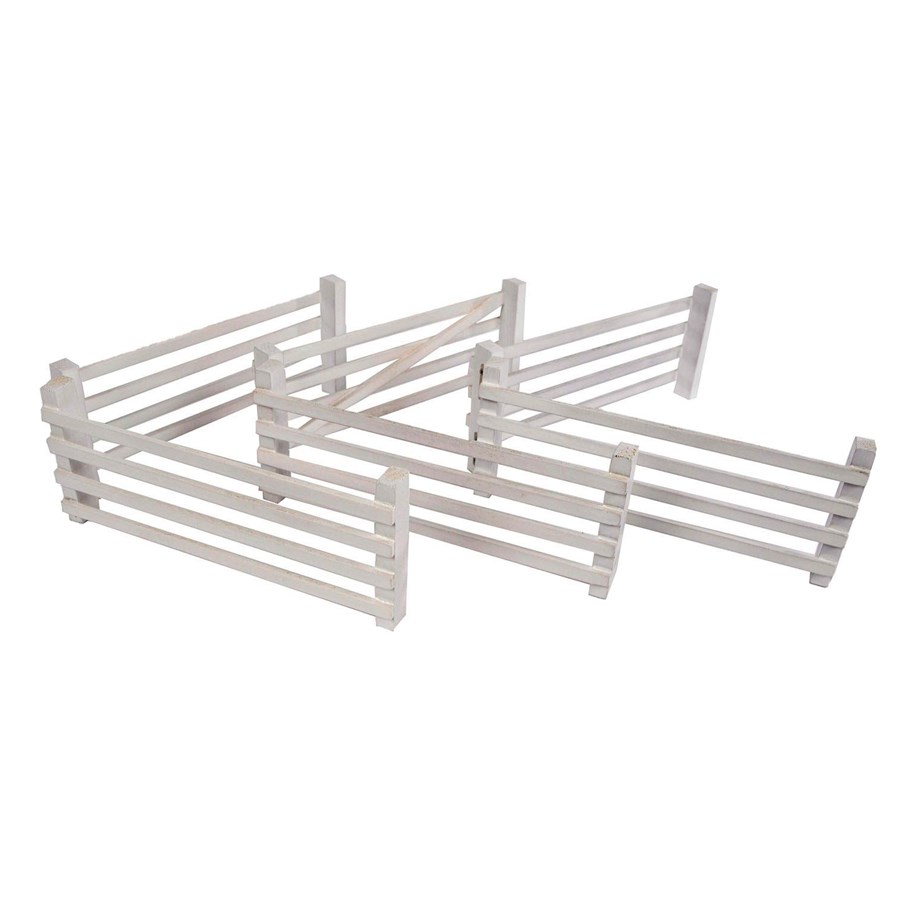 Leksaker - Kids Globe 6 Wooden Fences 1:24 White - 610229
