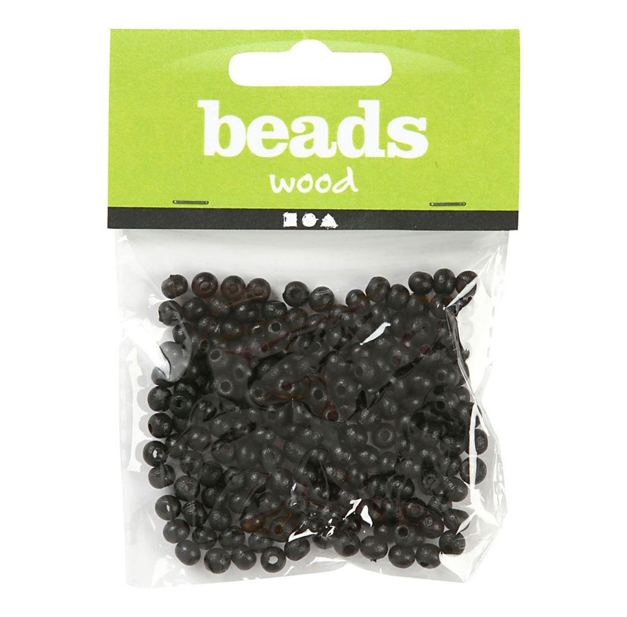 Kreativa spel - Creativ Company Wooden Beads Black 150pcs. - 570395