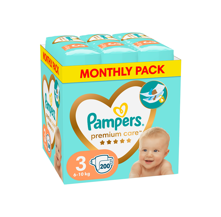 Annan personlig vård - Pampers Premium Monthly Box Size 3 6-10 kg 200 pcs - 8006540855898