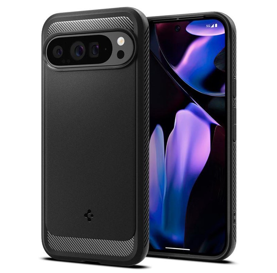 Mobile - Covers & Cases - Spigen Rugged Armor for Google Pixel 9 Pro XL - Matte Black - ACS07719