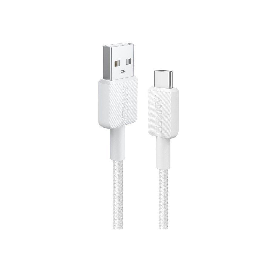 USB-kabel - Anker 322 USB-A to USB-C Cable (0.9m Braided) - White - A81H5G21