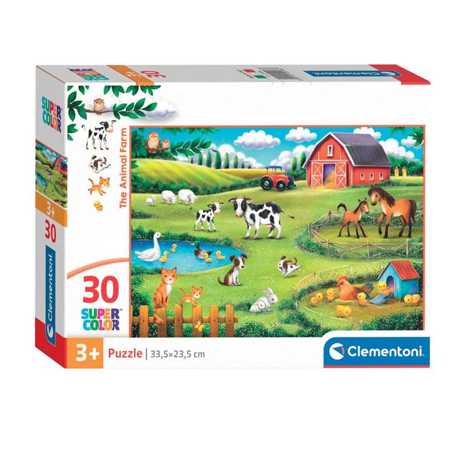 Pusselspel - Clementoni Jigsaw Puzzle Super Color The Animal Farm 30 pcs. Golv - 20286