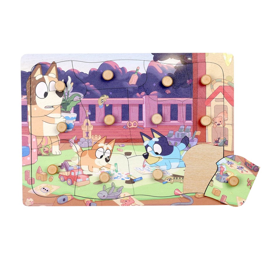 Pusselspel - Bluey wooden puzzle with knob - 18156