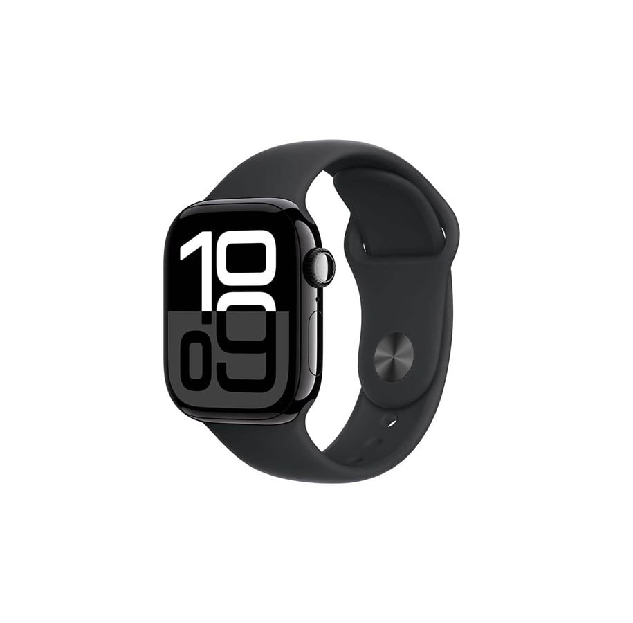 Pulsmätare & Stegräknare - Apple Watch Series 10 GPS 42mm - Jet Black Aluminium Case with Black Sport Band - M/L - MWWF3QN/A
