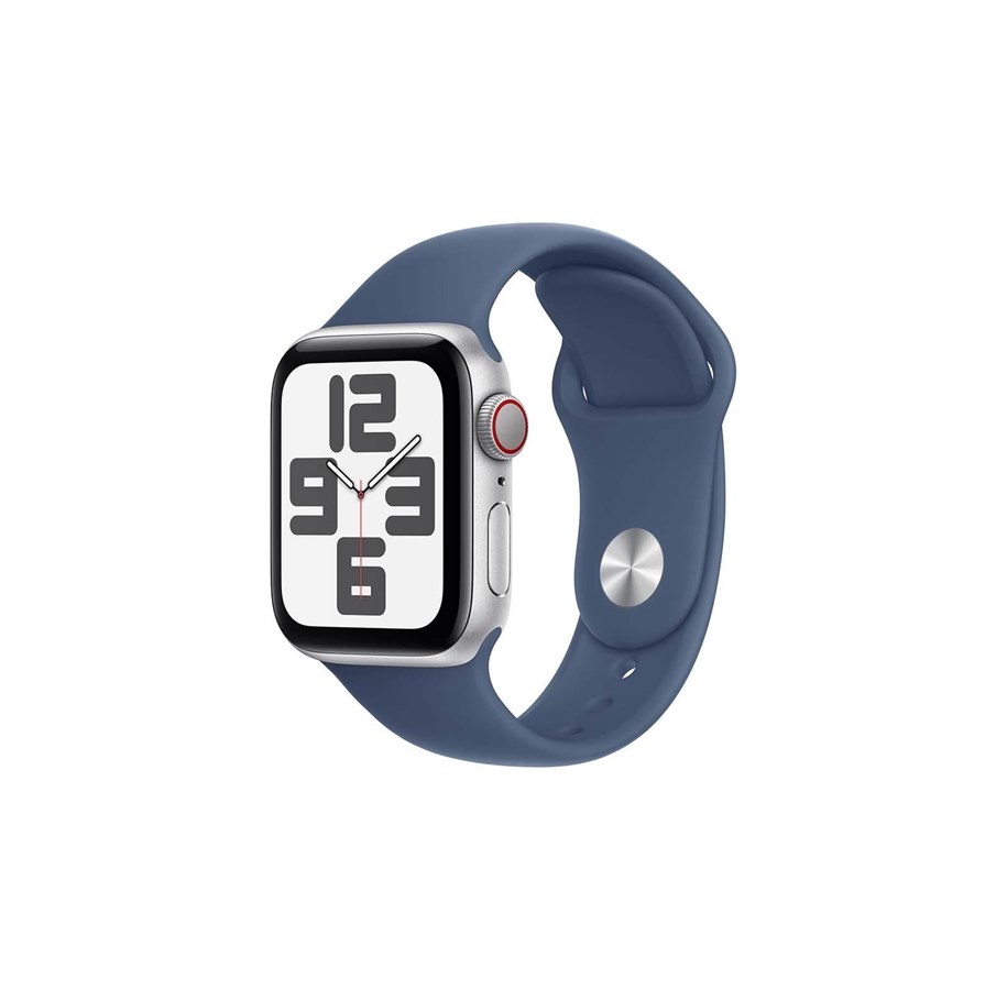 Pulsmätare & Stegräknare - Apple Watch SE GPS + Cellular 40mm - Silver Aluminium Case with Denim Sport Band - M/L - MXGG3QN/A