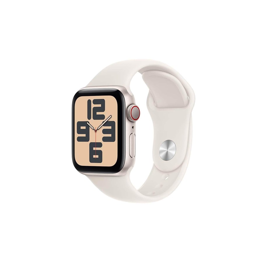 Pulsmätare & Stegräknare - Apple Watch SE GPS + Cellular 40mm - Starlight Aluminium Case with Starlight Sport Band - M/L - MXGK3QN/A
