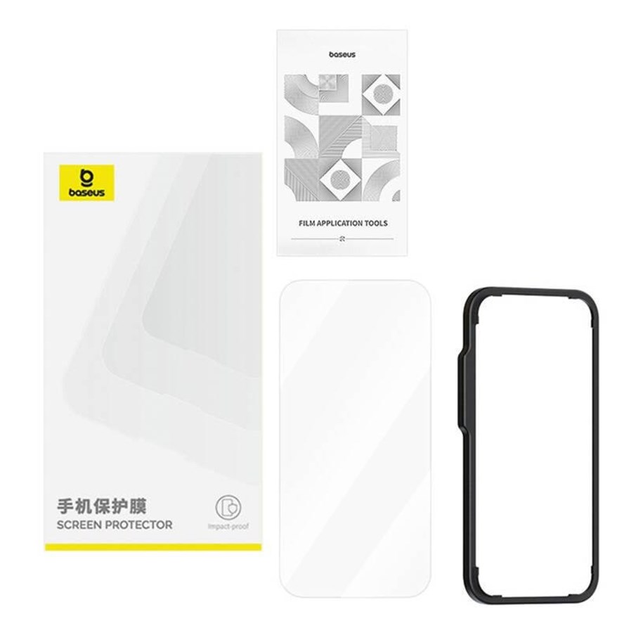 Mobiltelefontillbehör-Skyddsfilm - Baseus Superior HD privacy tempered glass for iP 11Pro/X/XS +cleaning kit and EasyStick - P60073903201-01