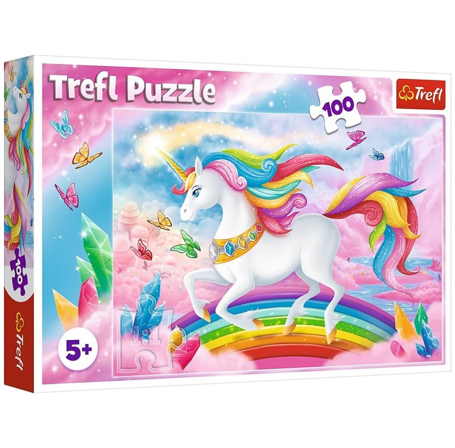 Pusselspel - Trefl Puzzle - Into the crystal world of unicorns (100 pieces) Golv - TFL16364
