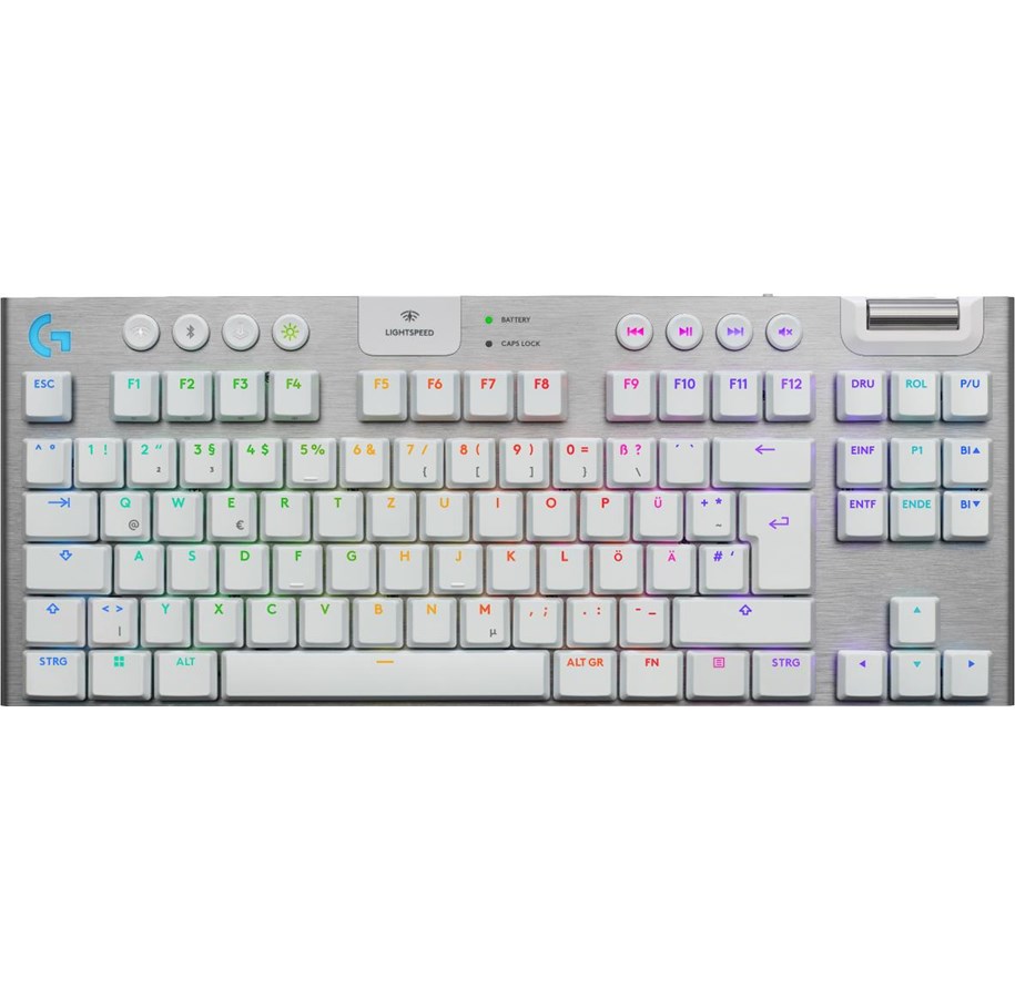Tangentbord - Logitech G915 X LIGHTSPEED TKL - Tactile - 80% (TKL) - Gaming Tangentbord - Tysk - Vit - 920-012733