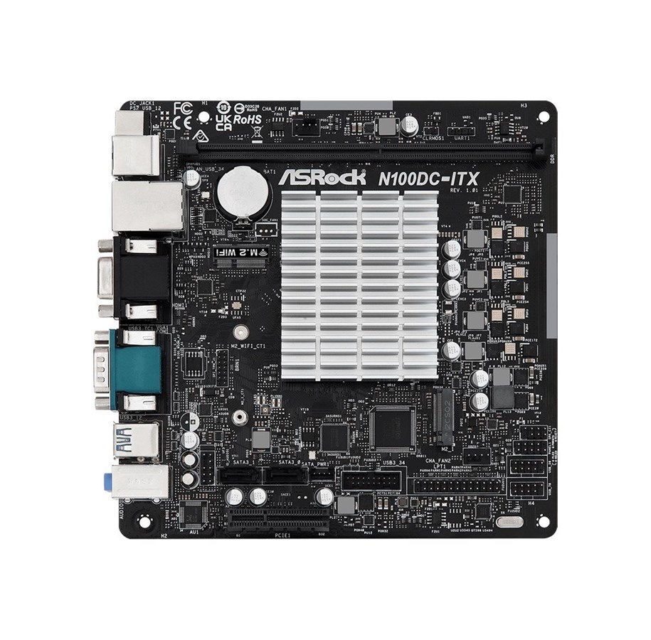 Moderkort - ASRock N100DC-ITX – Moderkort – mini-ITX – Intel N-serien N100 Moderkort - DDR4 RAM - Mini-ITX - 90-MXBLM0-A0UAYZ