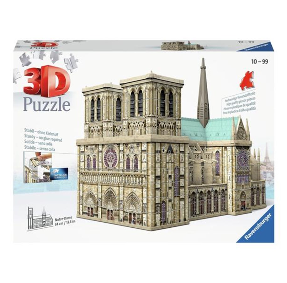 Pusselspel - Ravensburger 3D Puzzle Notre Dame Paris 216pcs. 3D pusselspel - 125234