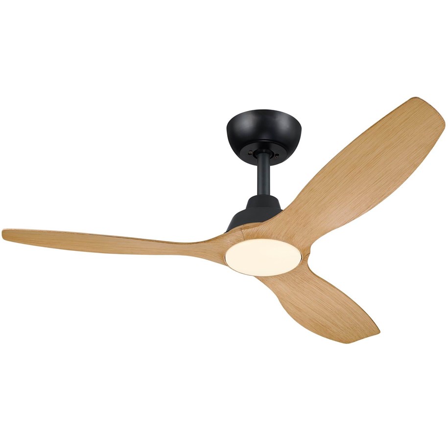 Lampor - Philips Olas Fan ceiling 52' 32W+24W BK&Wood - 929004641301