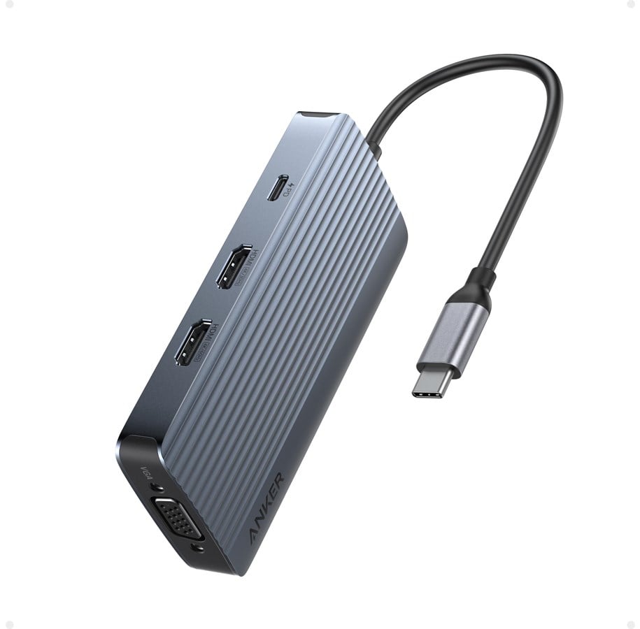 Dockning - Anker USB-C Hub (8-in-1 Triple Display) - Grey - A83790A2