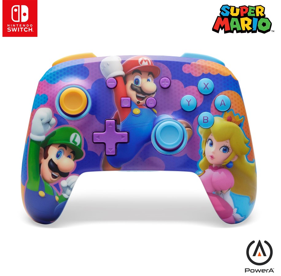 Spel Tillbehör - PowerA förbättrad trådlös handkontroll för Nintendo Switch - Färgstänkta hjältar - Controller - NSGP0287-01