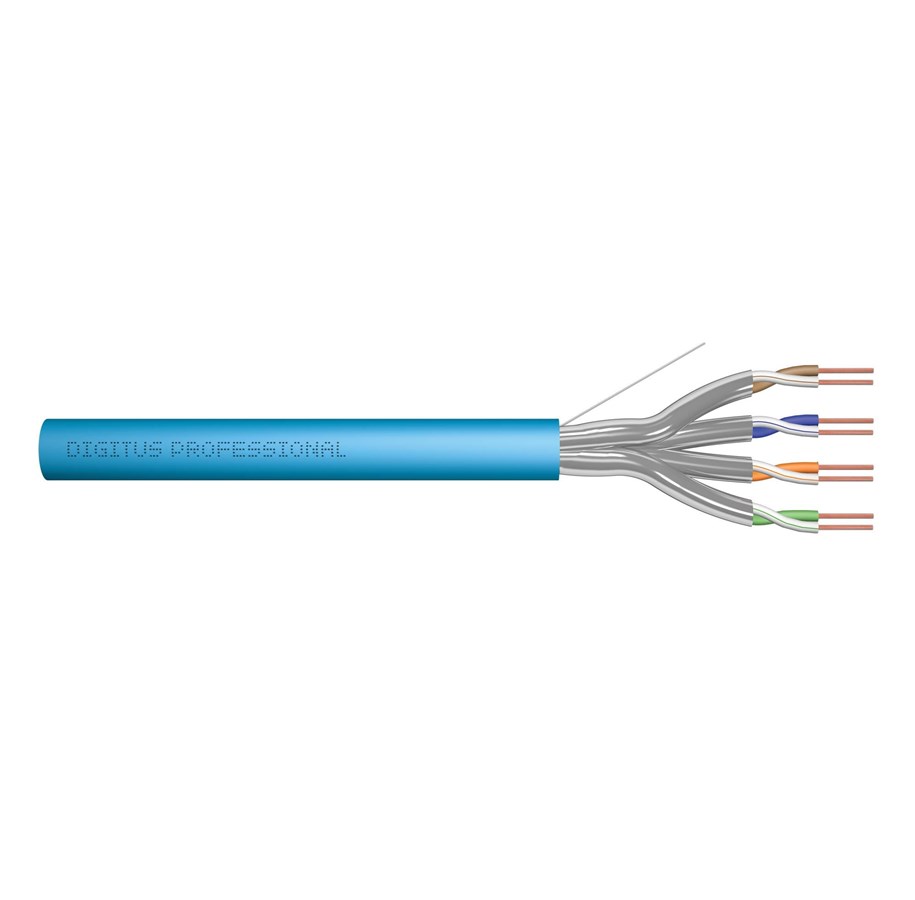 Nätverkskabel - DIGITUS CAT 6A U-FTP Installation Cable - 100m - Blå - 100m - DK-1624-A-VH-1