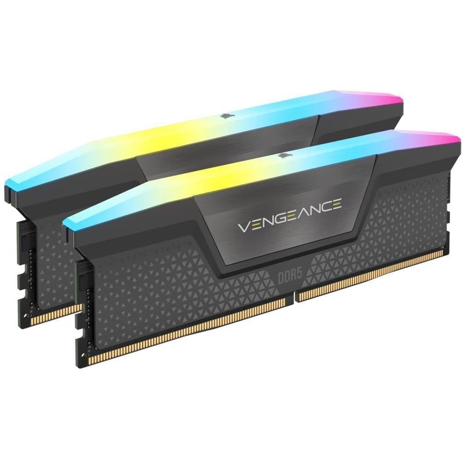 RAM - Corsair Vengeance RGB DDR5-6000 - 96GB - CL30 - Dual Channel (2 pcs) - AMD EXPO & Intel XMP - Grå med RGB - CMH96GX5M2B6000Z30