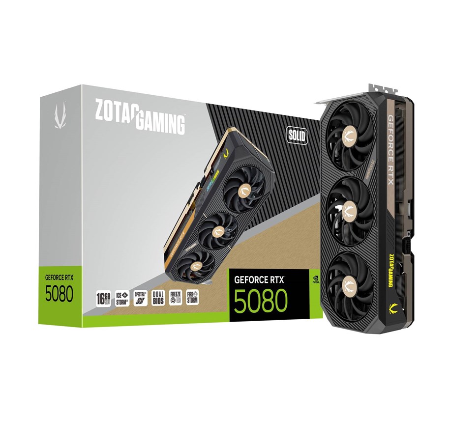 Grafikkort - ZOTAC GeForce RTX 5080 Solid - 16GB GDDR7 RAM - Grafikkort - ZT-B50800D-10P