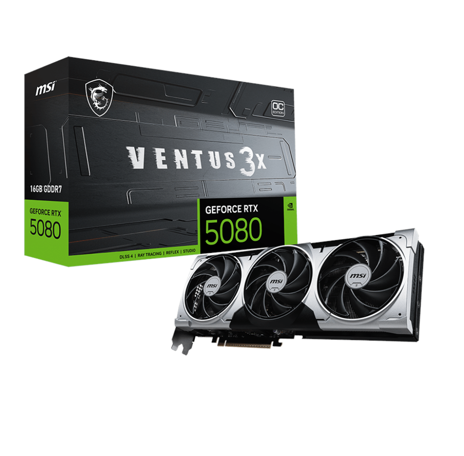 Grafikkort - MSI GeForce RTX 5080 VENTUS 3X OC Plus - 16GB GDDR7 RAM - Grafikkort - G5080-16V3CP