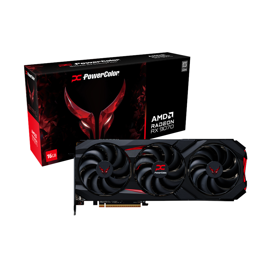 Grafikkort - PowerColor Radeon RX 9070 Red Devil - 16GB GDDR6 RAM - Grafikkort - RX9070 16G-E/OC
