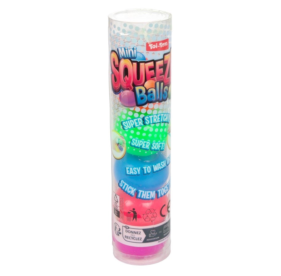 Små presenter till barn - Toi-Toys - Fun Mini Squeeze Balls Stickeezz in Tube 5 pcs. - 39977A